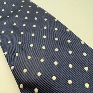 Arthur & Fox  Navy & White Polka Dot Tie Silk Italy